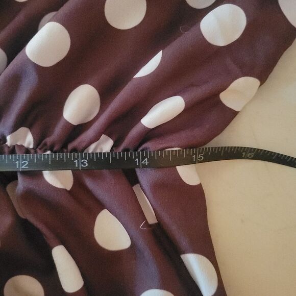 Brown Polka Dot Sleeveless Dress - Picture 10 of 14